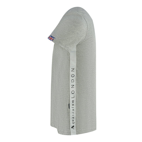 Aquascutum London 1851 Tape Logo Grey T Shirt